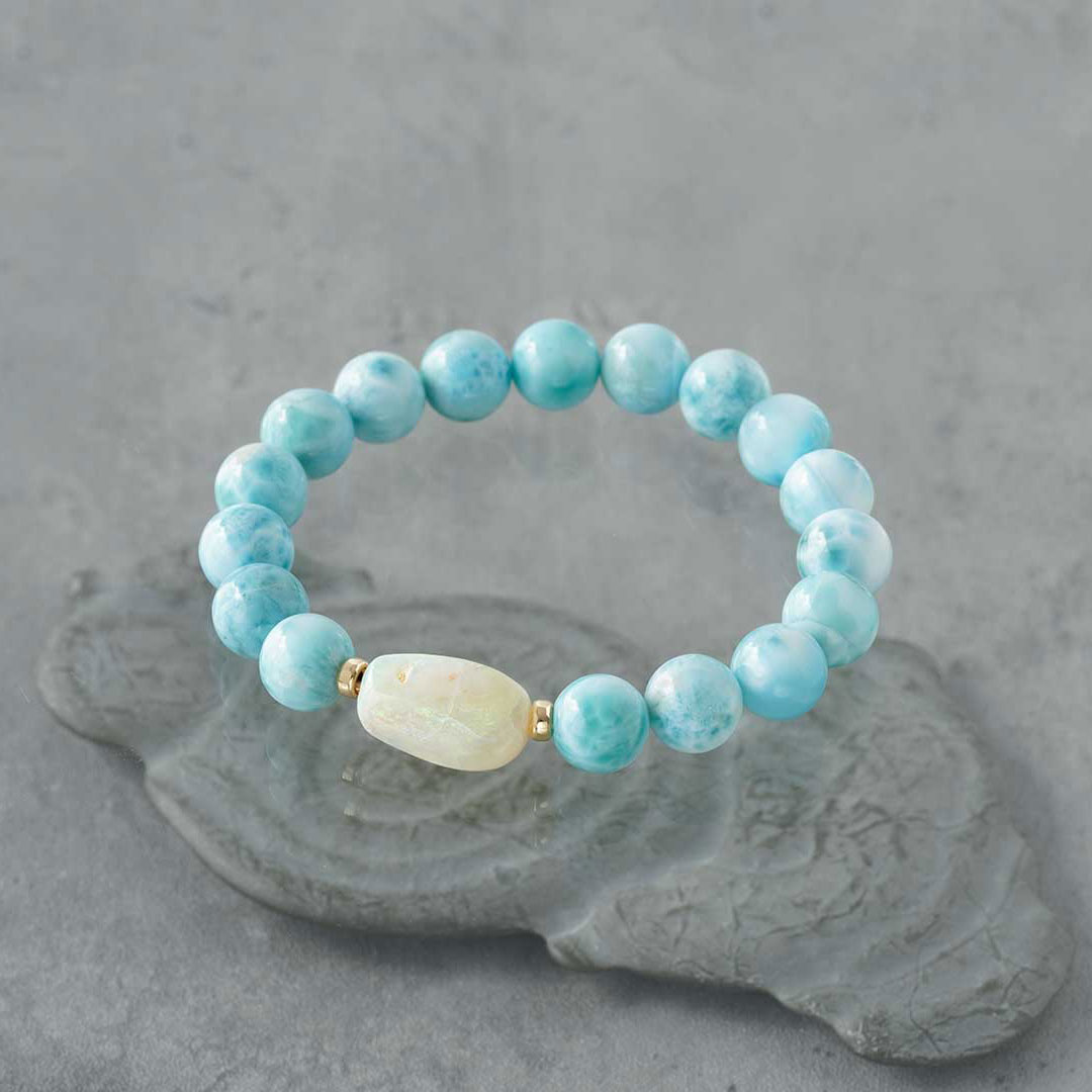 Larimar × Crystal opal bracelet /ラリマー、クリスタルオパール