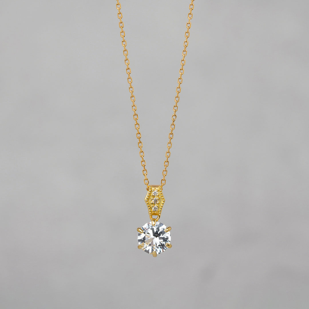 Phenakite × Diamond necklace 0.62 /フェナカイト | Hariqua