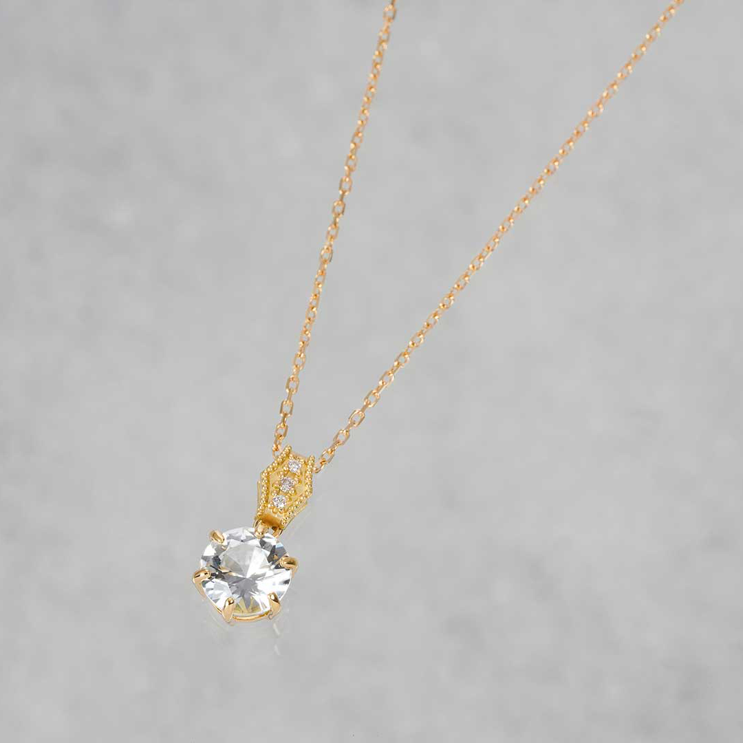 Phenakite × Diamond necklace 0.62 /フェナカイト | Hariqua