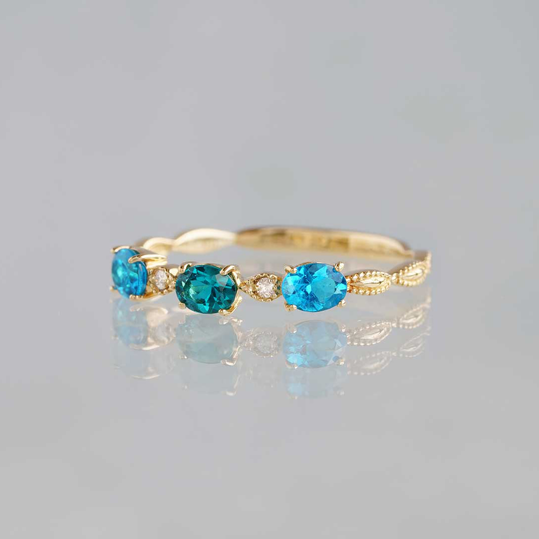 Blue × Green apatite ring /ブルーアパタイト | Hariqua