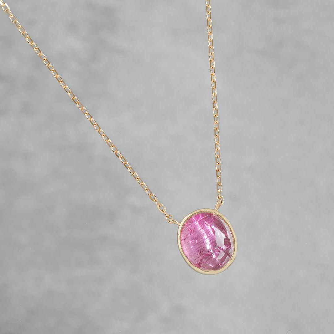 Pink tourmaline cat's eye necklace 1.45 /ピンクトルマリン 