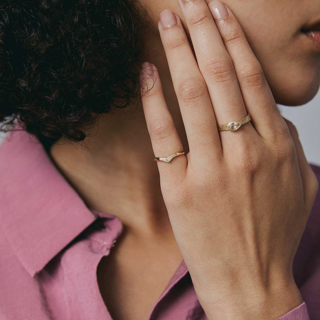 Paraiba tourmaline × Diamond pinky ring /パライバトルマリン