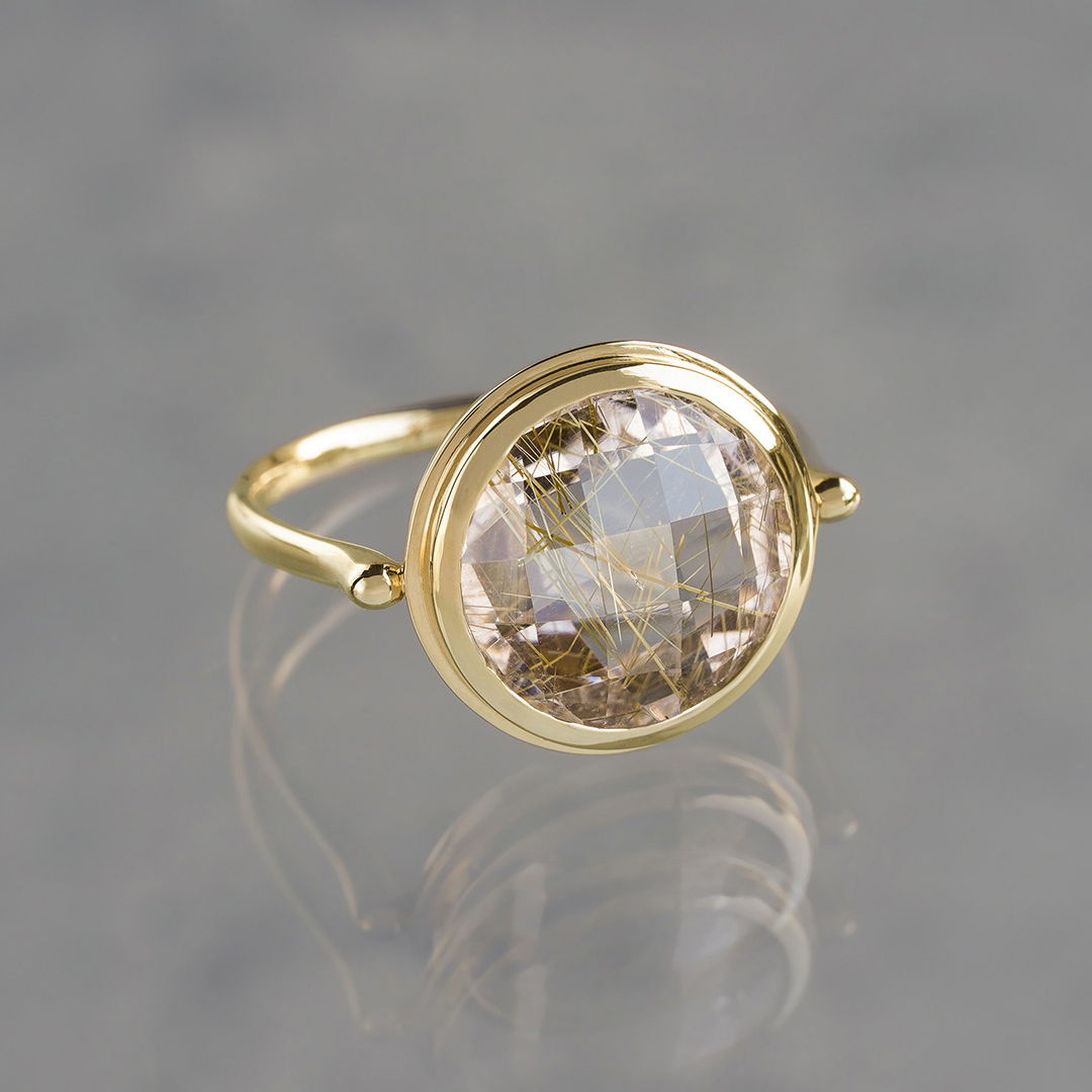 Rutile quartz circle ring /ルチルクォーツ.