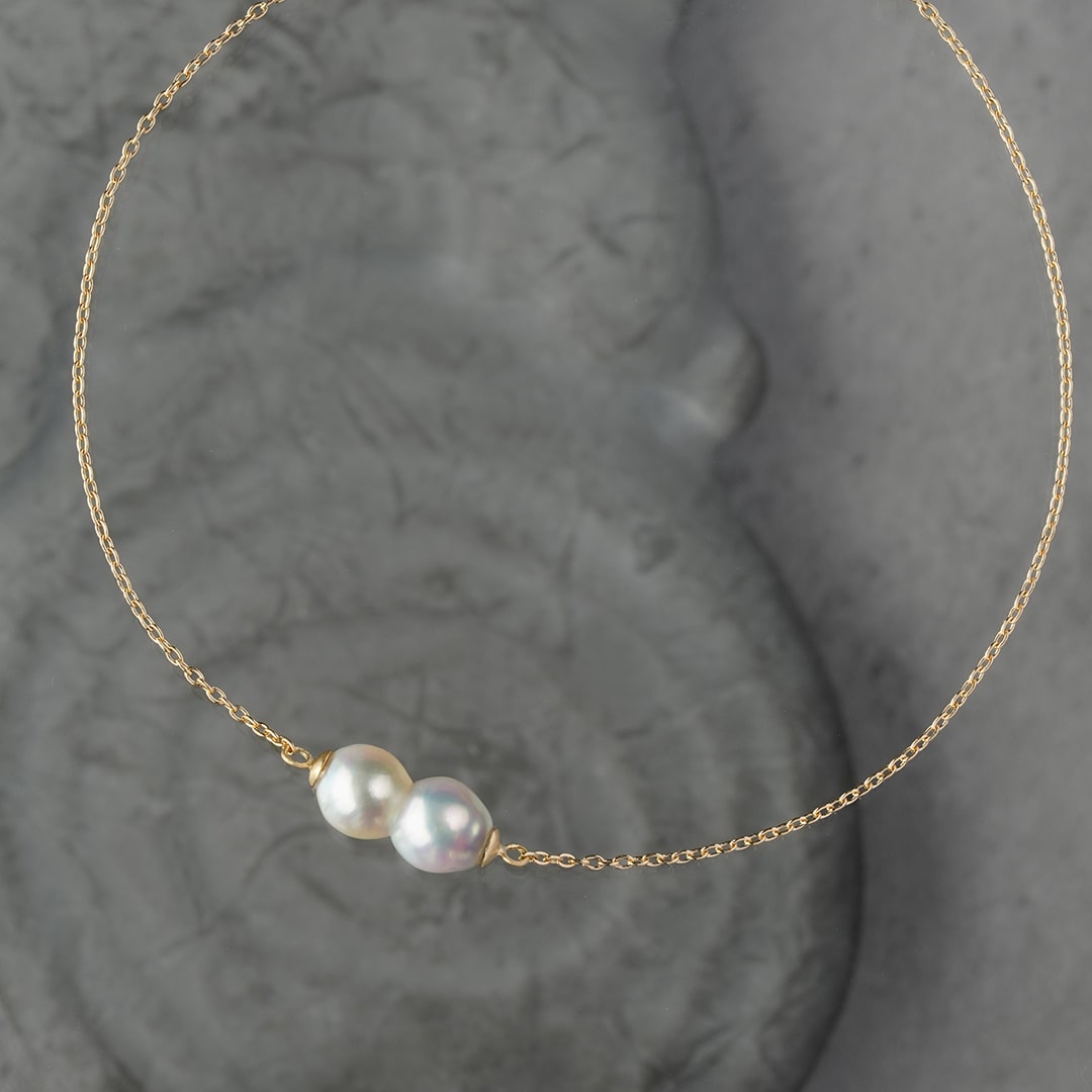 Akoya twin white pearl bracelet A /白真珠（パール） | Hariqua ...