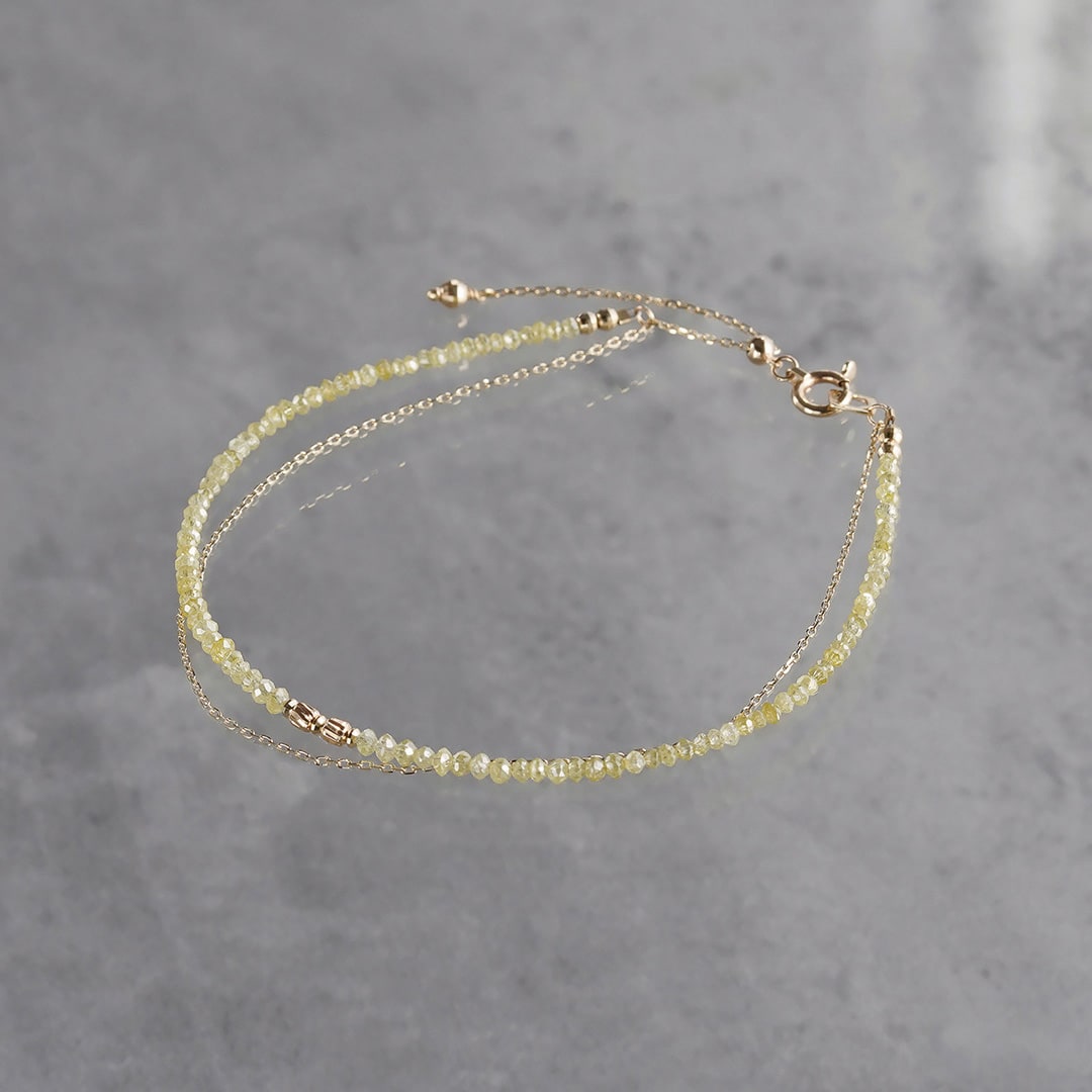 Yellow diamond double bracelet /イエローダイヤモンド. | Hariqua-パワーストーンジュエリー-