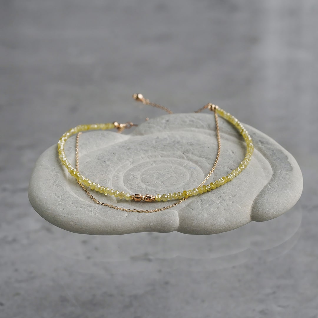 Yellow diamond double bracelet /イエローダイヤモンド. | Hariqua 