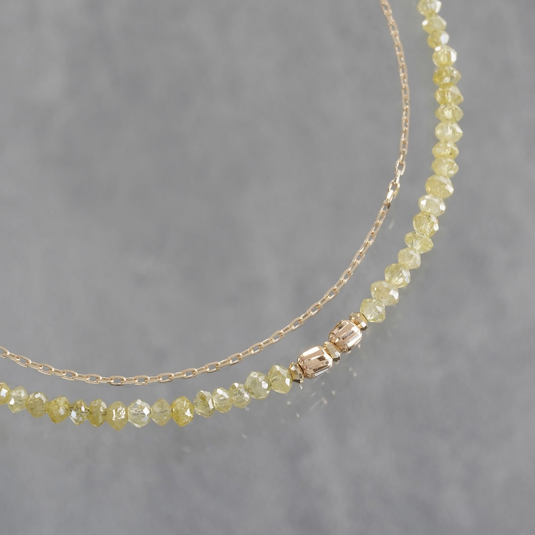 Yellow diamond double bracelet /イエローダイヤモンド. | Hariqua 