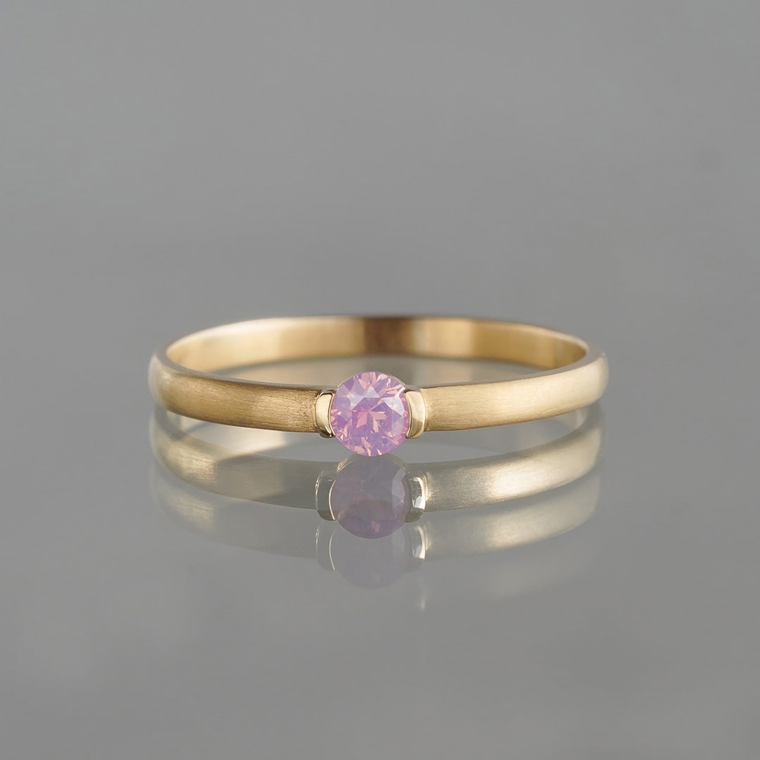 Silky pink sapphire round ring /シルキーピンクサファイア ...