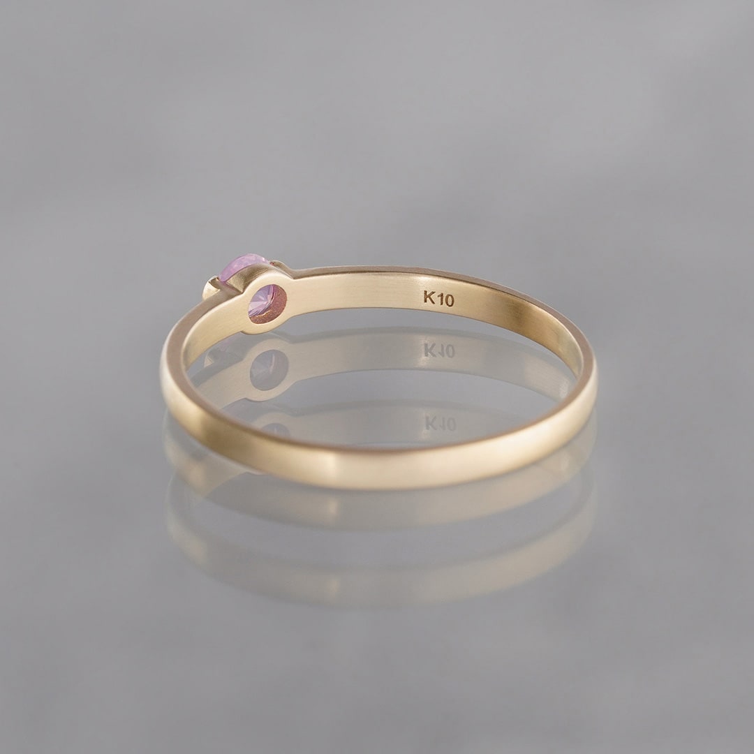 Silky pink sapphire round ring /シルキーピンクサファイア