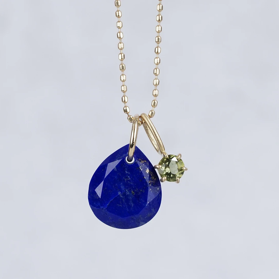 Moldavite × Lapis lazuli set charm 2.64 /モルダバイト 