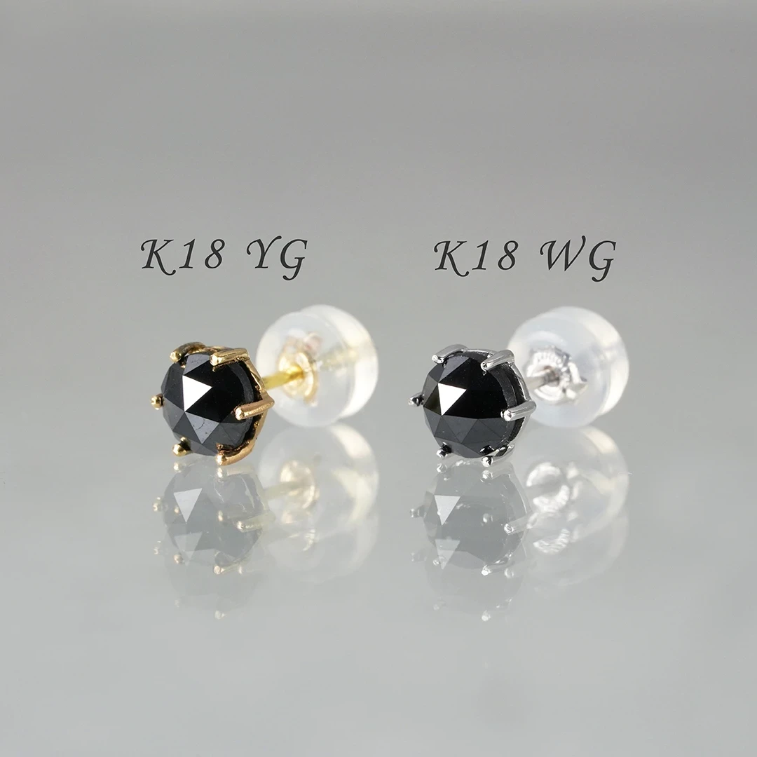 Black diamond round single pierce /ブラックダイヤモンド