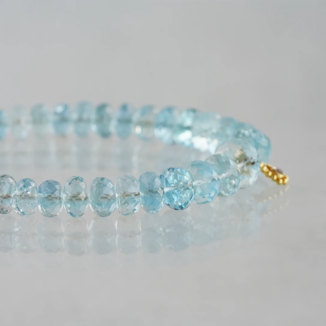 Santamaria Aquamarine × Diamond bracelet /サンタマリア・アクアマリン、ダイヤモンド（クリア） |  Hariqua-パワーストーンジュエリー-