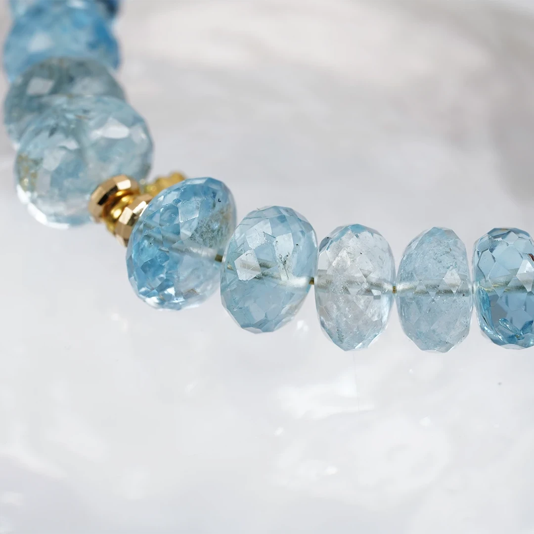 Santamaria Aquamarine × Diamond bracelet /サンタマリア・アクアマリン、ダイヤモンド（クリア） |  Hariqua-パワーストーンジュエリー-