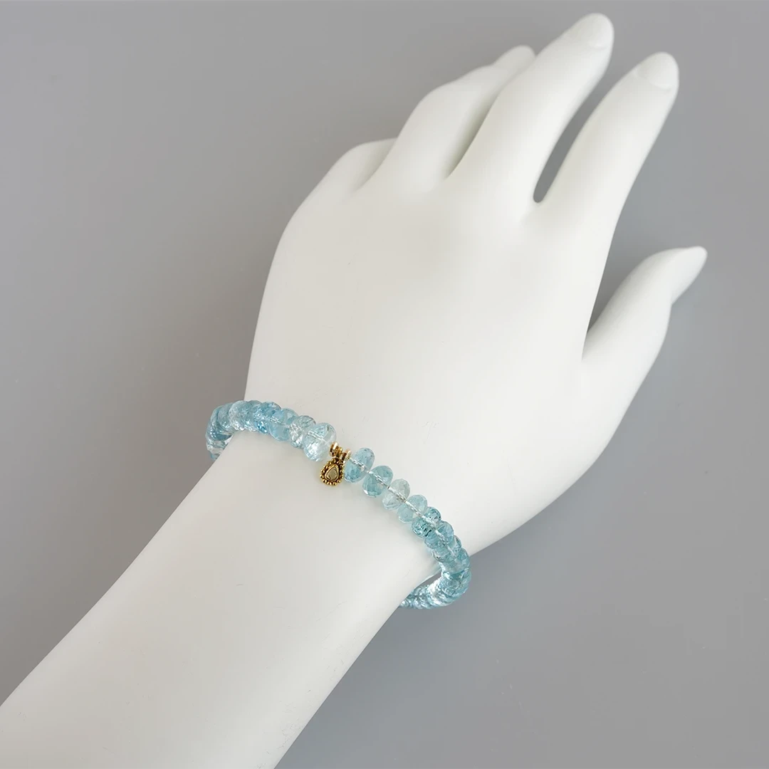 Santamaria Aquamarine × Diamond bracelet /サンタマリア・アクアマリン、ダイヤモンド（クリア） |  Hariqua-パワーストーンジュエリー-