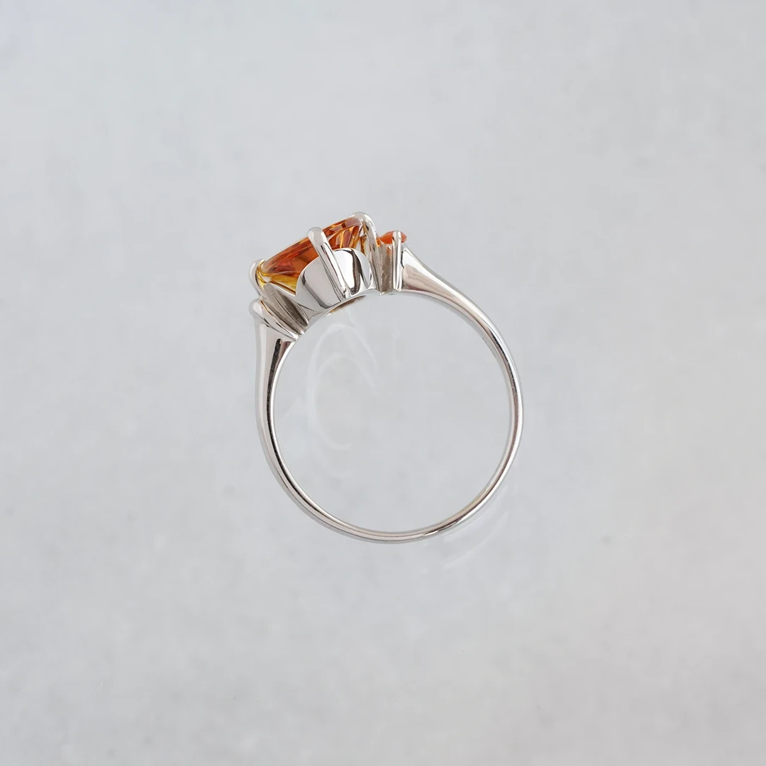 Ancienne Ring - Munsteiner Citrine × Fire opal ring 4.97 /ムーン 