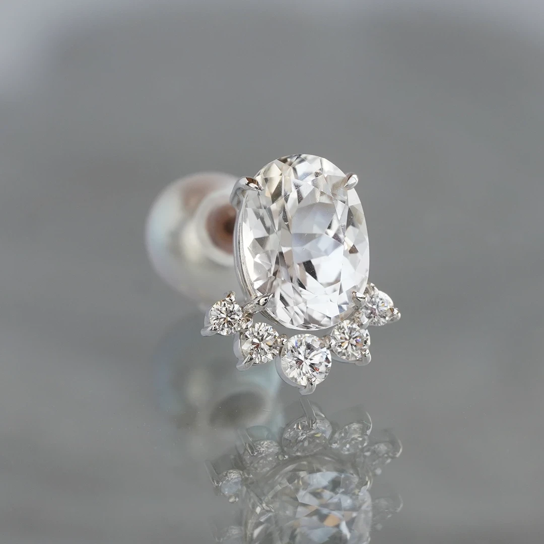 Phenakite × Diamond pierce 1.40 /フェナカイト、ダイヤモンド 