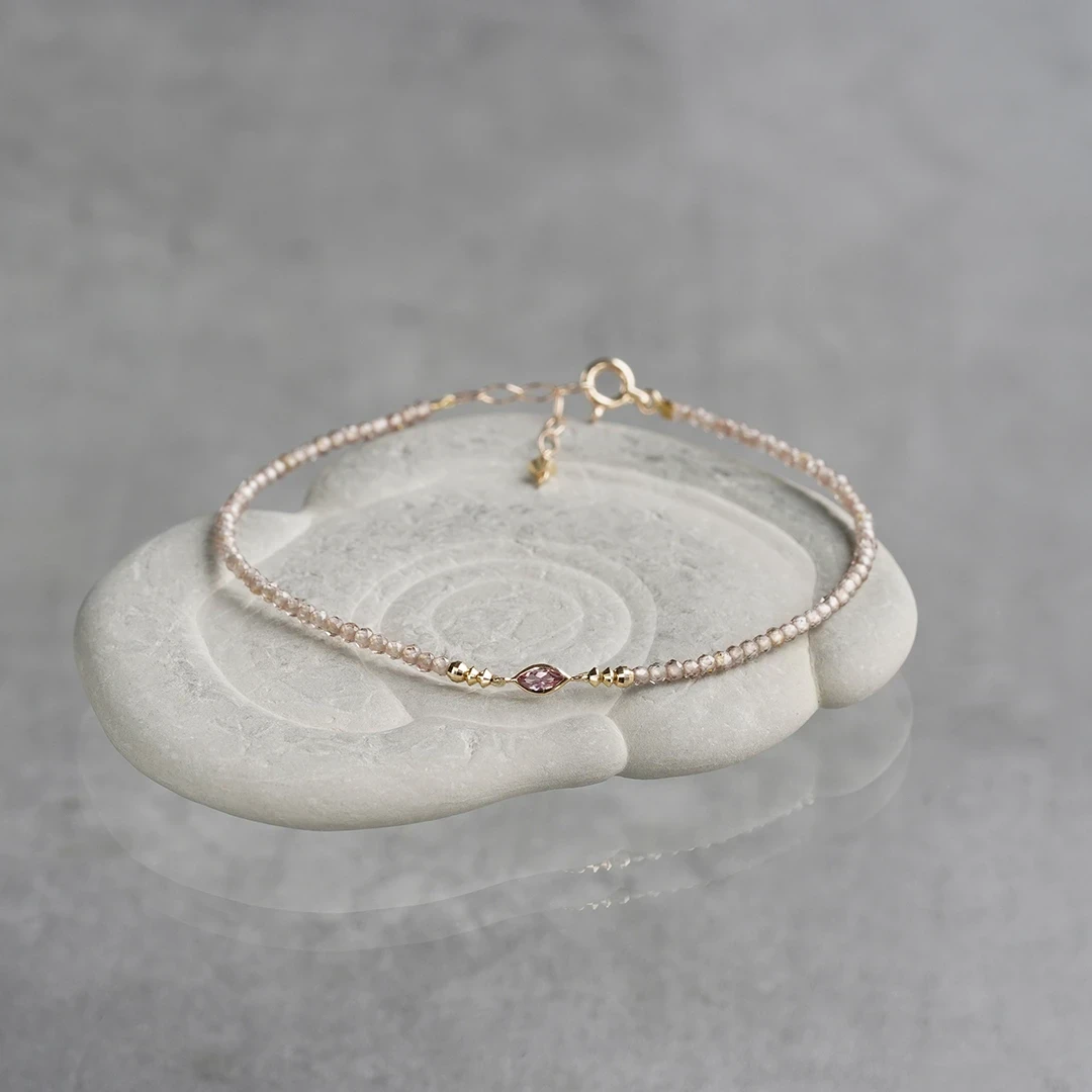 Pink zircon marquise bracelet /ピンクジルコン. | Hariqua