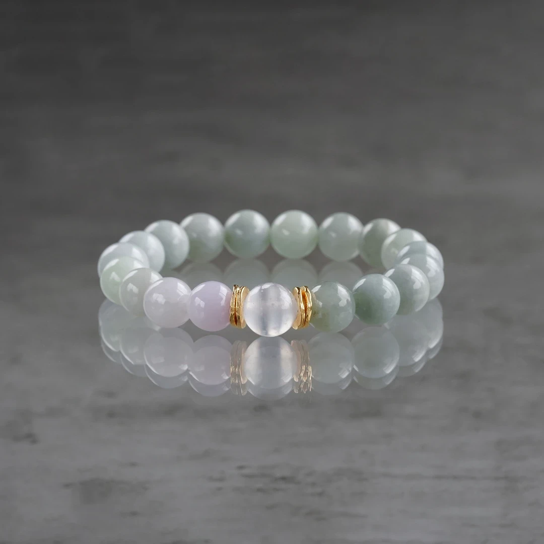 Lavender × Green jade bracelet /ラベンダー × グリーン翡翠