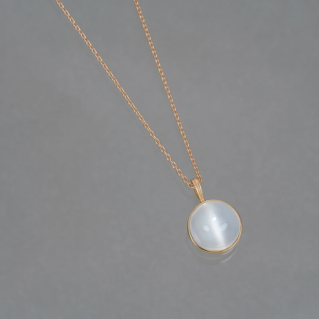 White moonstone cat's-eye necklace 3.16 /ホワイトムーンストーン