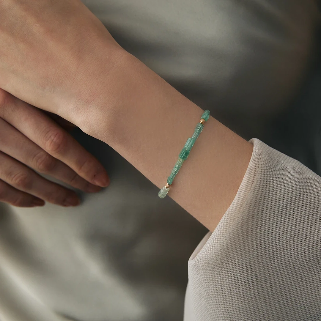 Emerald × Aquamarine bracelet /エメラルド. | Hariqua ...