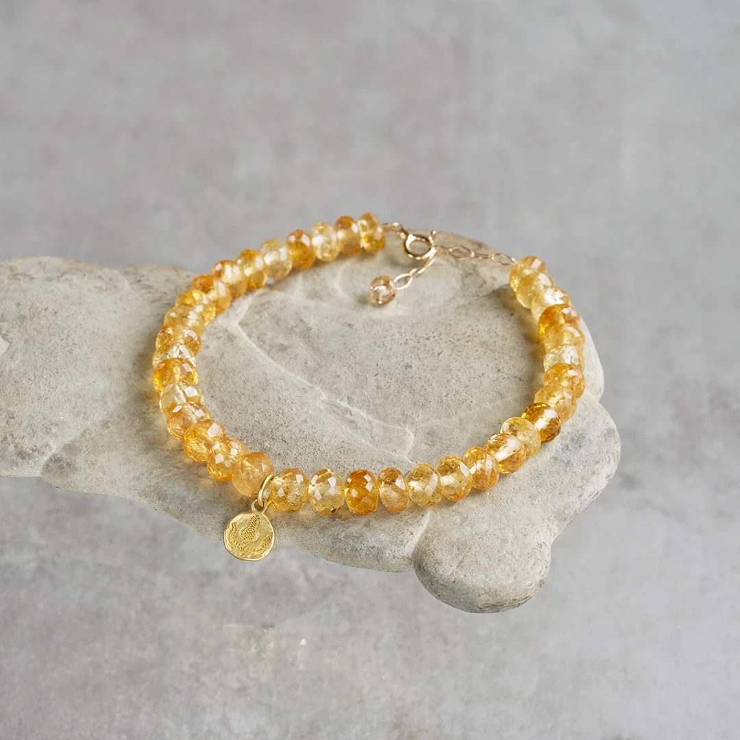 Imperial topaz grainy bracelet /インペリアルトパーズ. | Hariqua-パワーストーンジュエリー-