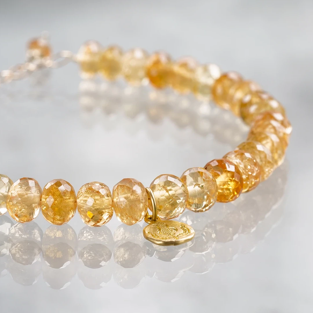 Imperial topaz grainy bracelet /インペリアルトパーズ. | Hariqua-パワーストーンジュエリー-