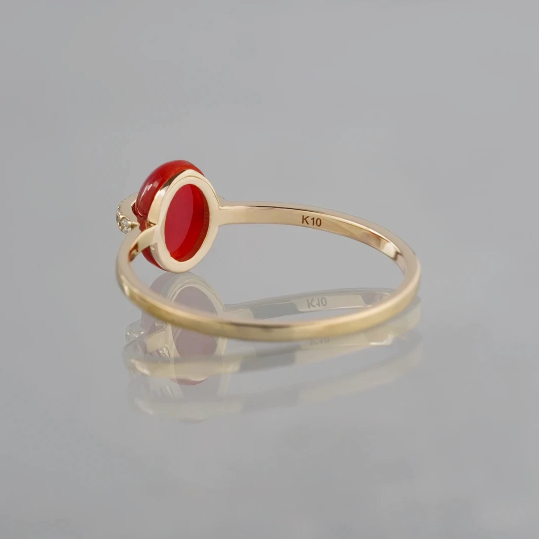 Red coral ring /赤珊瑚（コーラル）. | Hariqua-パワーストーンジュエリー-